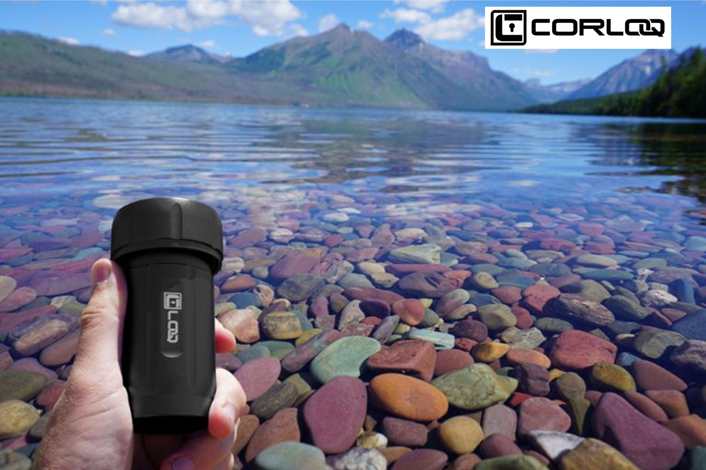 Corloq EDC120 Rugged Waterproof EDC Survival Tactical Storage Container Zytel Black Body Green Cap - Corloq