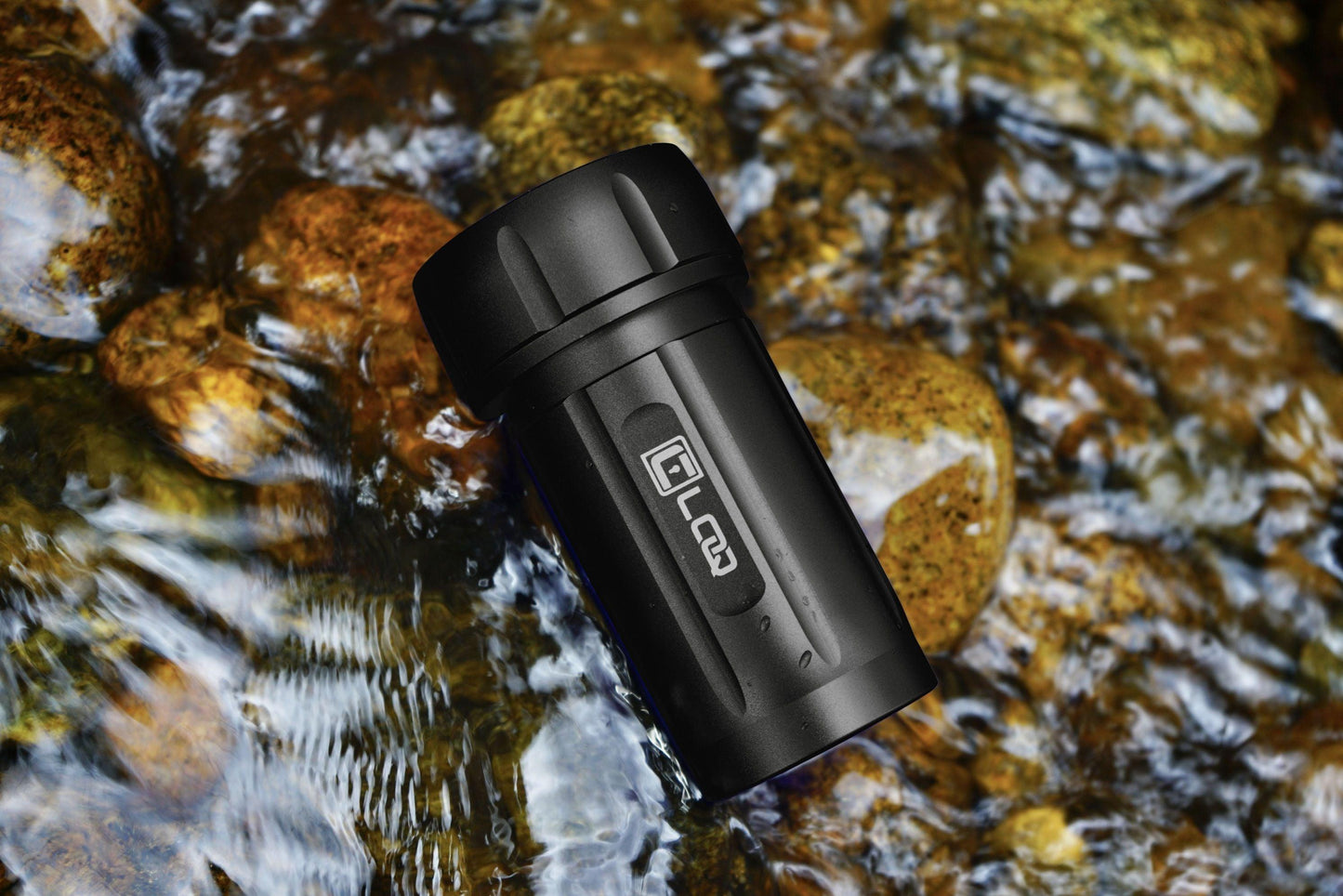 T120B Premium Herb Storage Canister, 120 CC, Aluminum Black Body, Aluminum Black Cap - Factory Second - Corloq