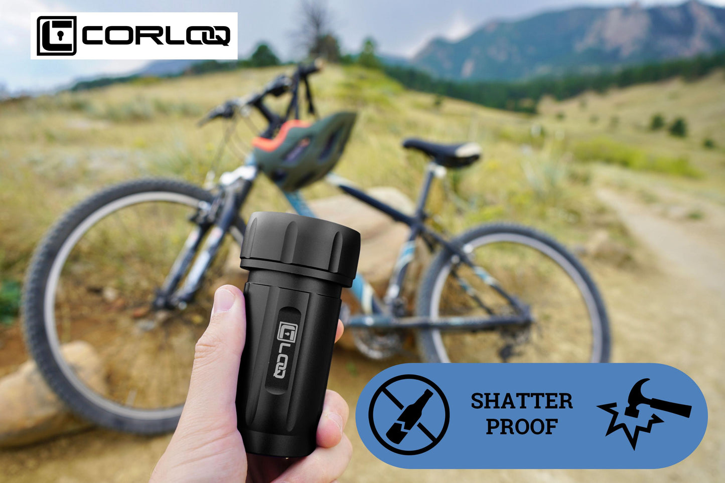 Corloq EDC120 Rugged Waterproof EDC Survival Tactical Storage Container Zytel Black Body Green Cap - Corloq