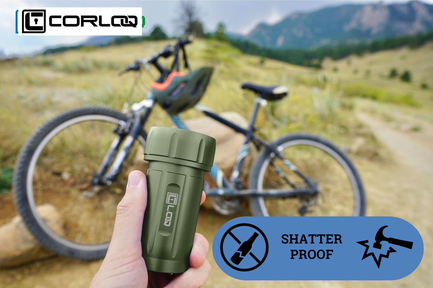 Corloq EDC120 Rugged Waterproof EDC Survival Tactical Storage Container Zytel Green Body Black Cap - Corloq