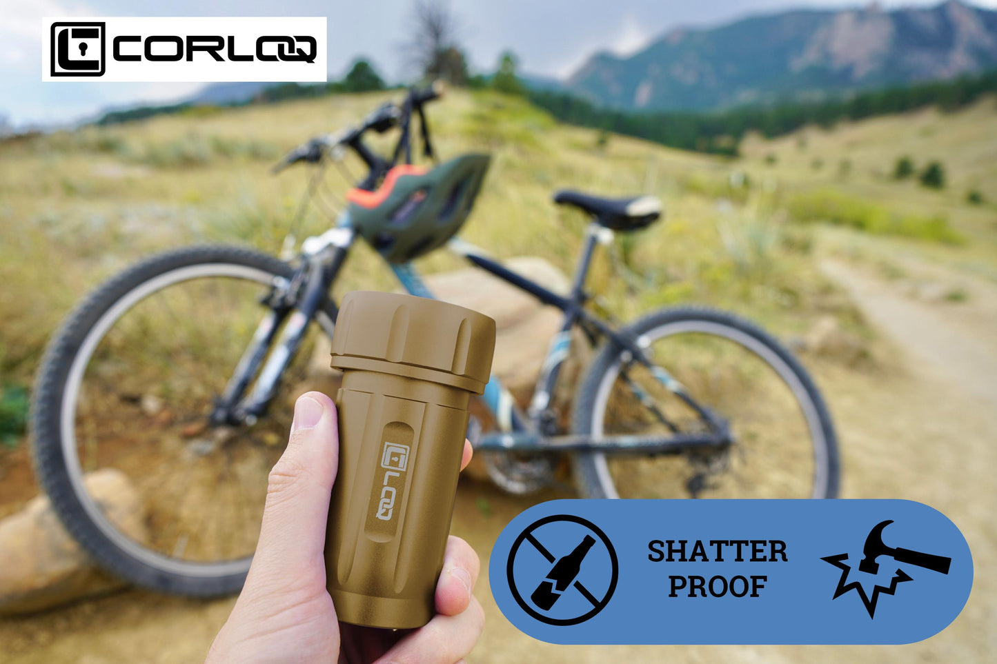 Corloq EDC120 Rugged Waterproof EDC Survival Tactical Storage Container Zytel Tan Body Green Cap - Corloq