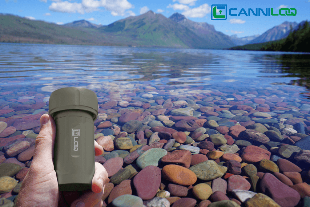 Canniloq TXD120GB Premium Herb Storage Canister, 120 CC, Zytel, Gray Body, Black Cap - Corloq