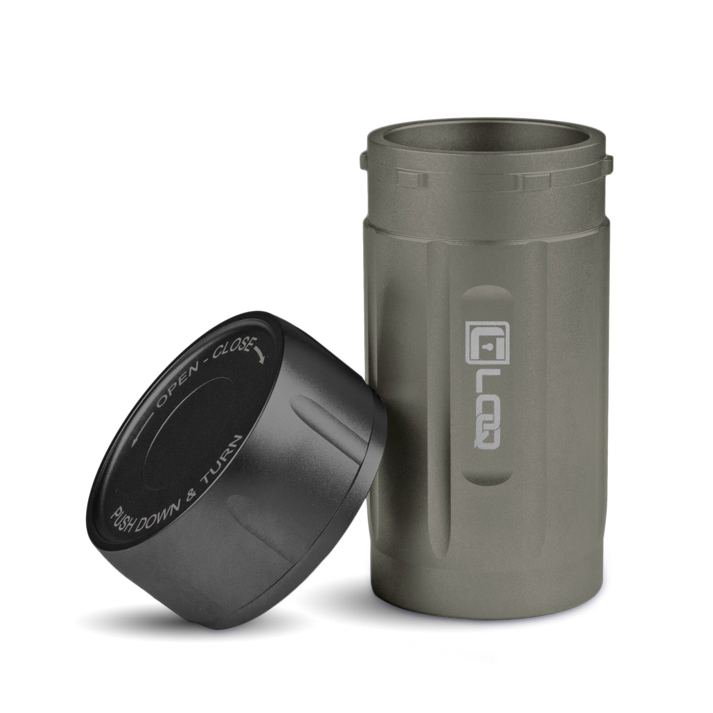 Corloq EDC120 Rugged Waterproof EDC Survival Tactical Storage Container Zytel Gray Body Black Cap - Corloq