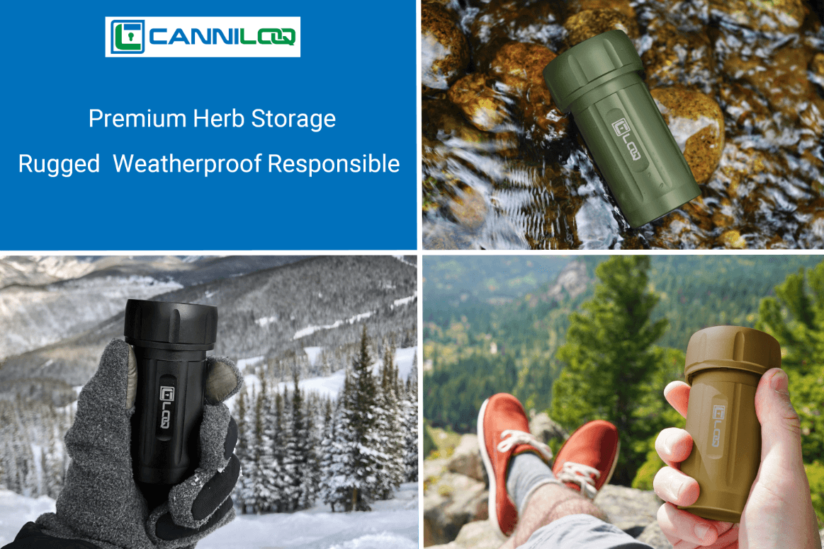 Canniloq TXD120GNB Premium Herb Storage Canister, 120 CC, Zytel, Green Body, Black Cap - Corloq