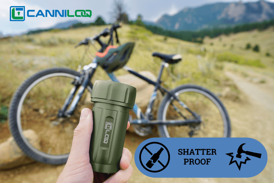 Canniloq TXD120GNB Premium Herb Storage Canister, 120 CC, Zytel, Green Body, Black Cap - Corloq