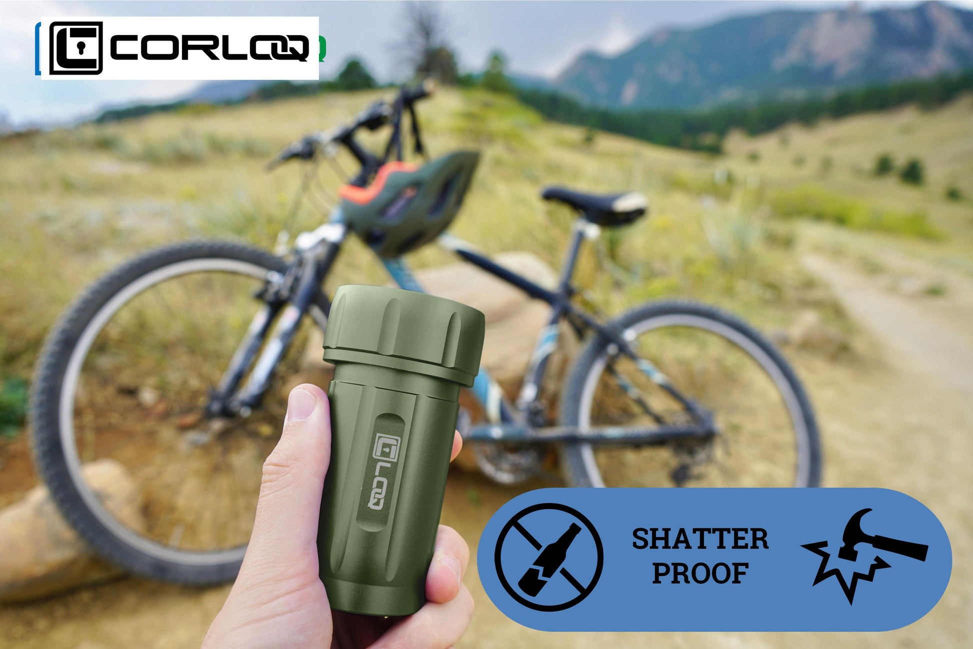 Corloq EDC120 Rugged Waterproof EDC Survival Tactical Storage Container Zytel Green Body Black Cap - Corloq