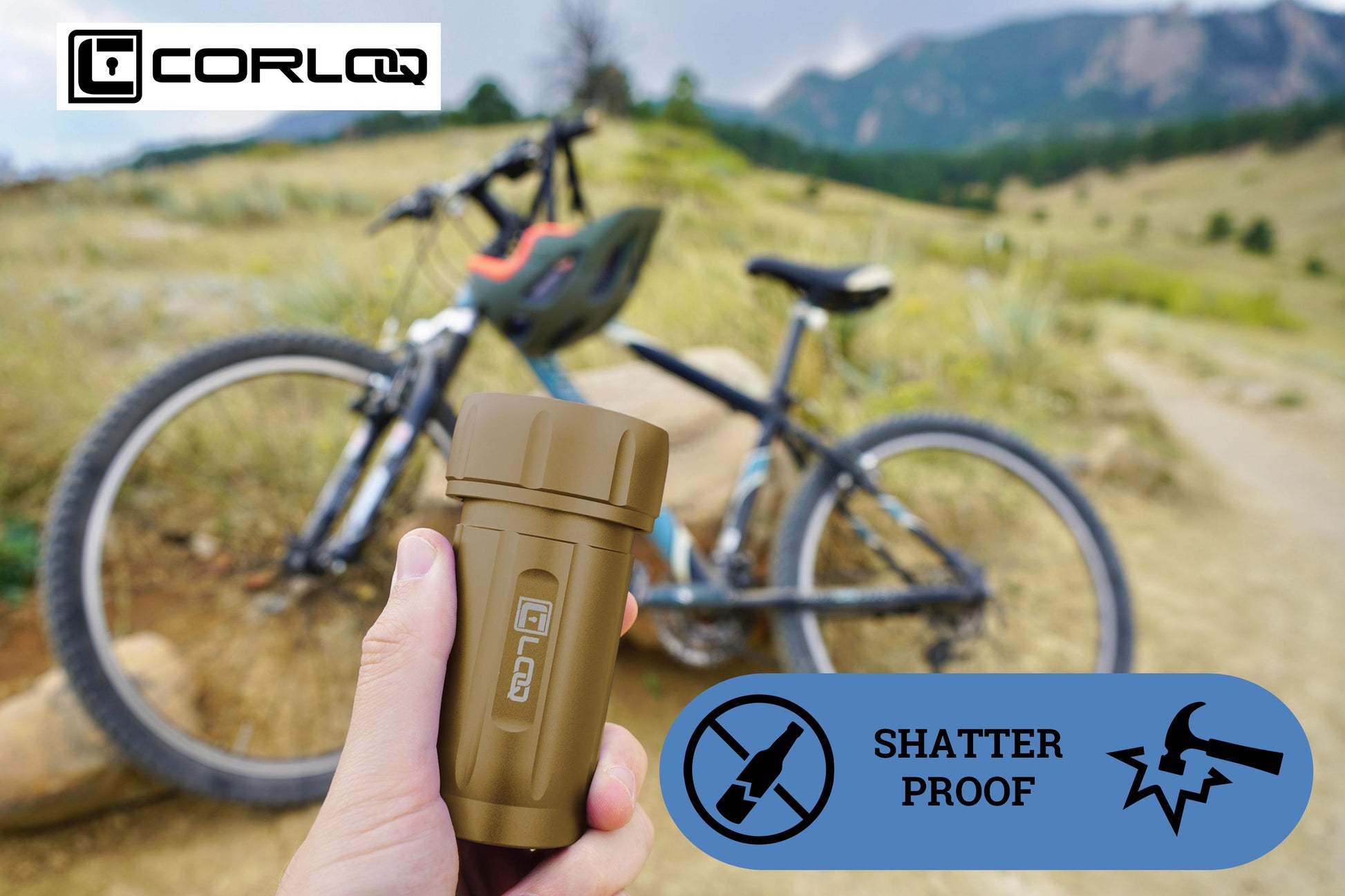 Corloq EDC120 Rugged Waterproof EDC Survival Tactical Storage Container Zytel Tan Body Green Cap - Corloq