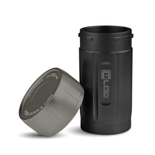 Corloq EDC120 Rugged Waterproof EDC Survival Tactical Storage Container Zytel Black Body Gray Cap - Corloq