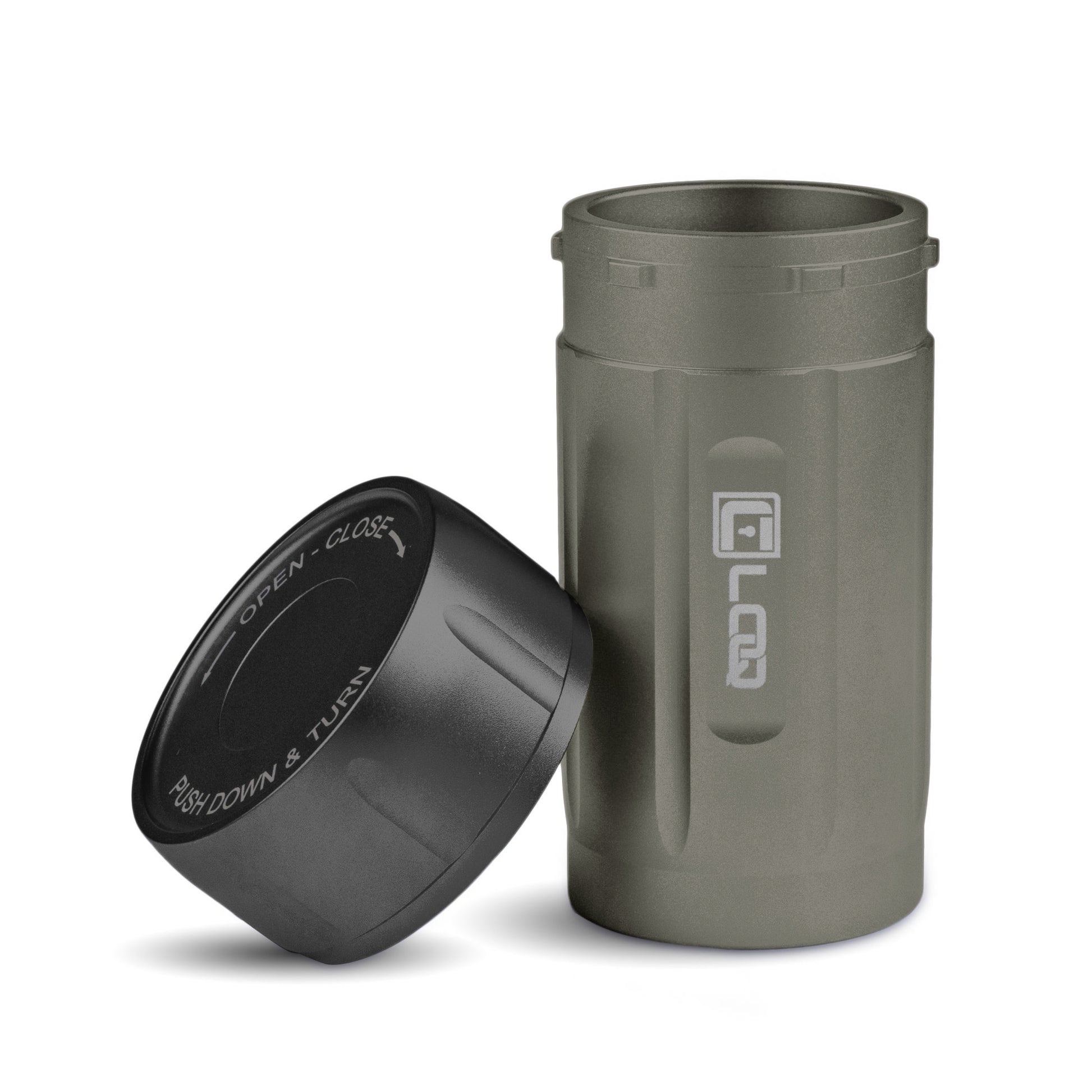 Corloq EDC120 Rugged Waterproof EDC Survival Tactical Storage Container Zytel Gray Body Black Cap - Corloq
